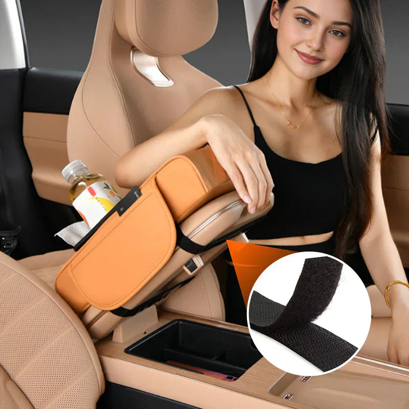 Integrated multifunctional car armrest increase with pressure compensation